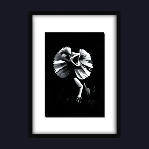 All Talker – Original Acrylic Painting (Frilled-Neck Lizard)