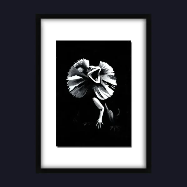 All Talker – Original Acrylic Painting (Frilled-Neck Lizard)