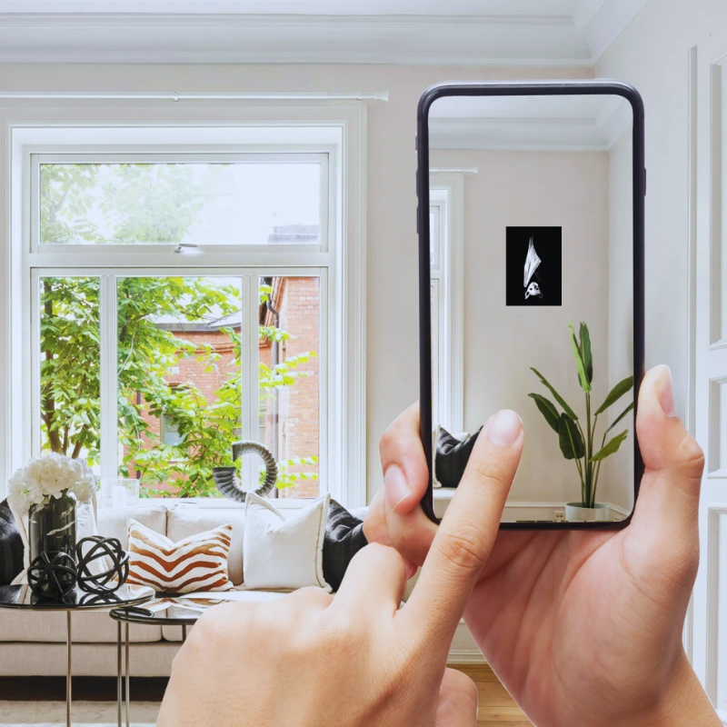 A quiet, stark moment illustrating the AR wall viewer