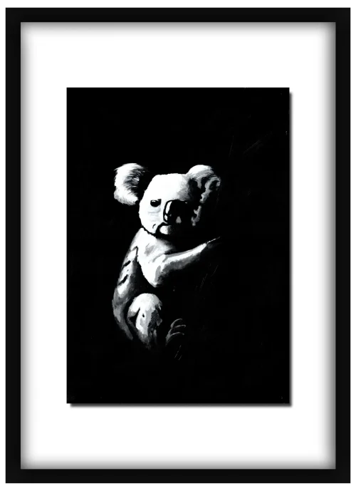 branch-manager-main-framed Framed Branch Manager print of a koala hanging on a wall