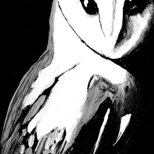 Night Shift – Original Acrylic Painting (Barn Owl)