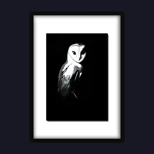 Night Shift – Original Acrylic Painting (Barn Owl)