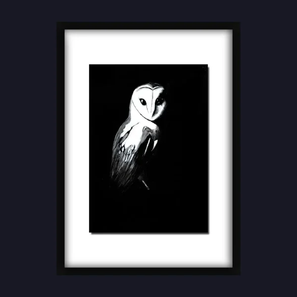 Night Shift – Original Acrylic Painting (Barn Owl)