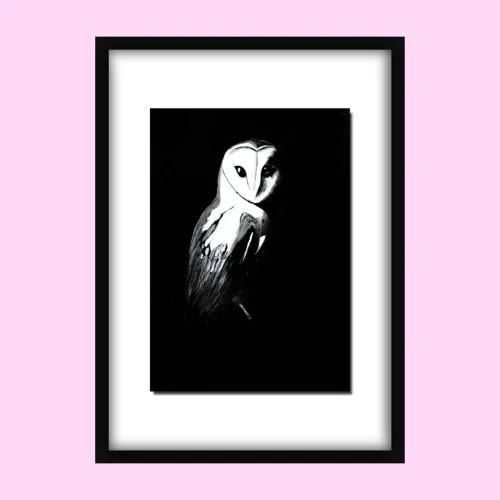 Night Shift – Original Acrylic Painting (Barn Owl)
