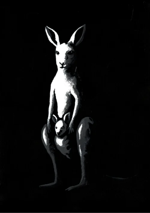 Plus One – Original Acrylic Painting · Kangaroo