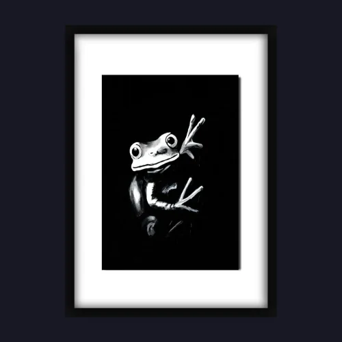 rent-free-main-dark Rent Free – Original Acrylic Painting (Frog)